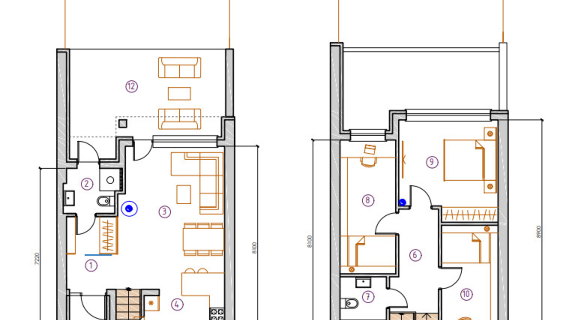 Планировка таунхауса в КГ Vision 92.3 м², фото 405163