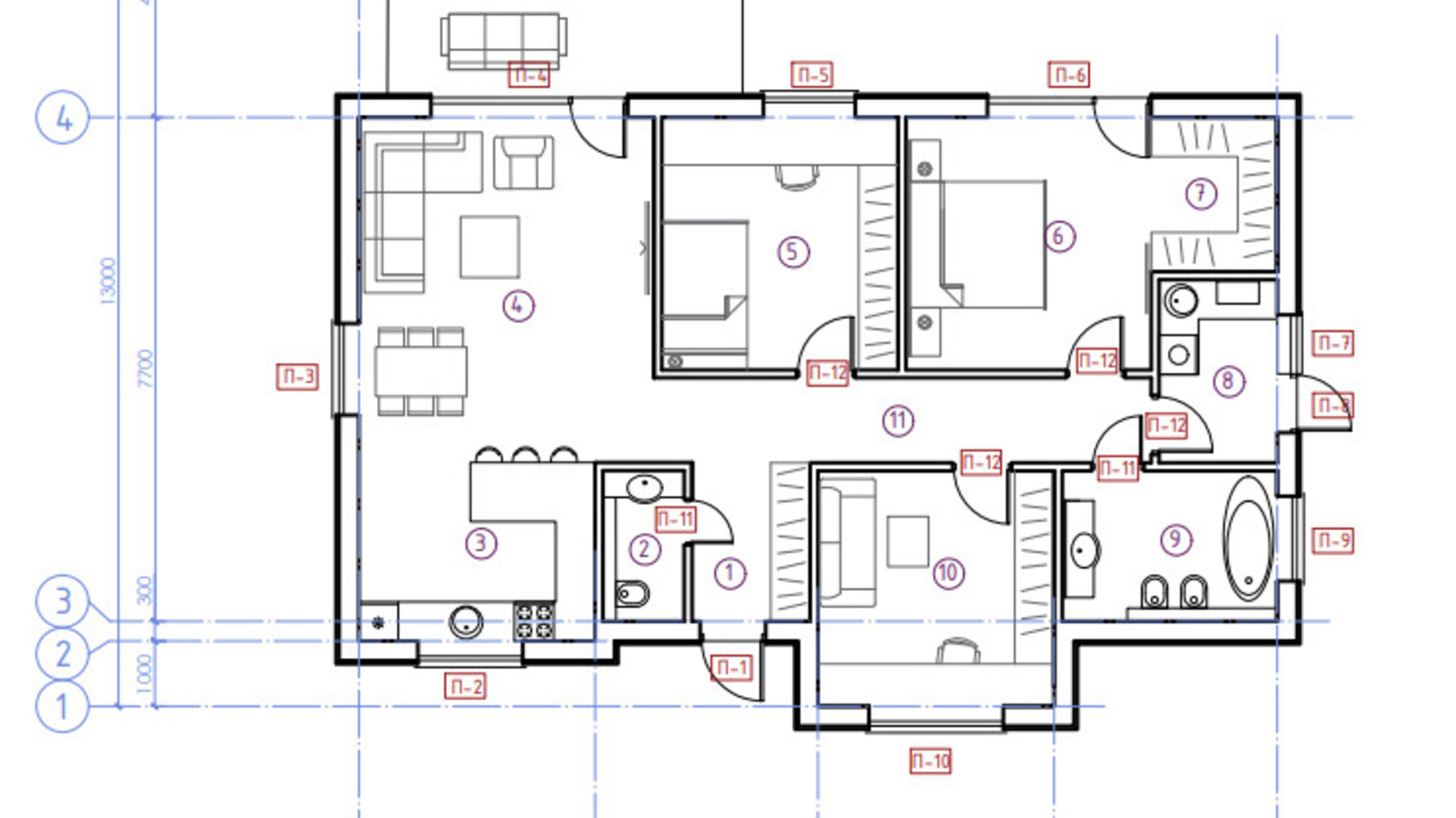 Планировка коттеджа в КГ Vision 108.4 м², фото 405164