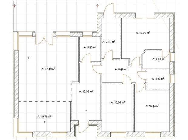 КГ Modern Hi-Tech House: планировка 3-комнатной квартиры 174 м²