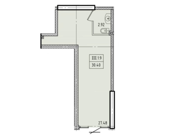 ЖК Еллада: планування приміщення 30.4 м²