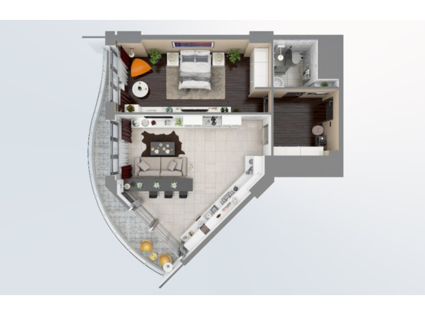 ЖК Unity Towers: планировка 1-комнатной квартиры 78.2 м²
