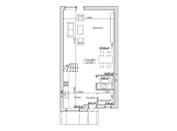 КМ Viva-Chernivtsi: планування 3-кімнатної квартири 128 м²