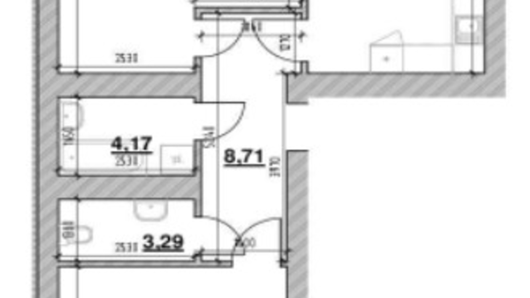 Планування 2-кімнатної квартири в ЖК Шенген 79.9 м², фото 408201