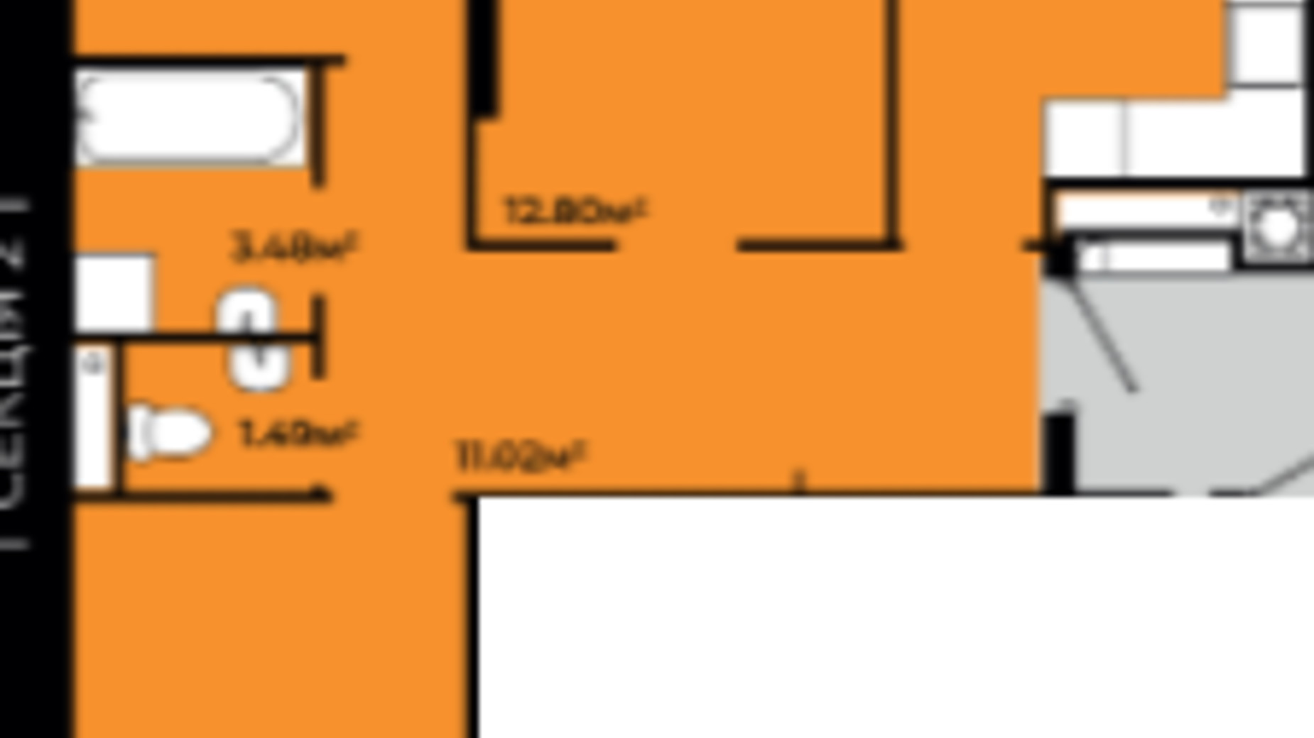Планировка 3-комнатной квартиры в ЖК Continent Green 82.35 м², фото 409860
