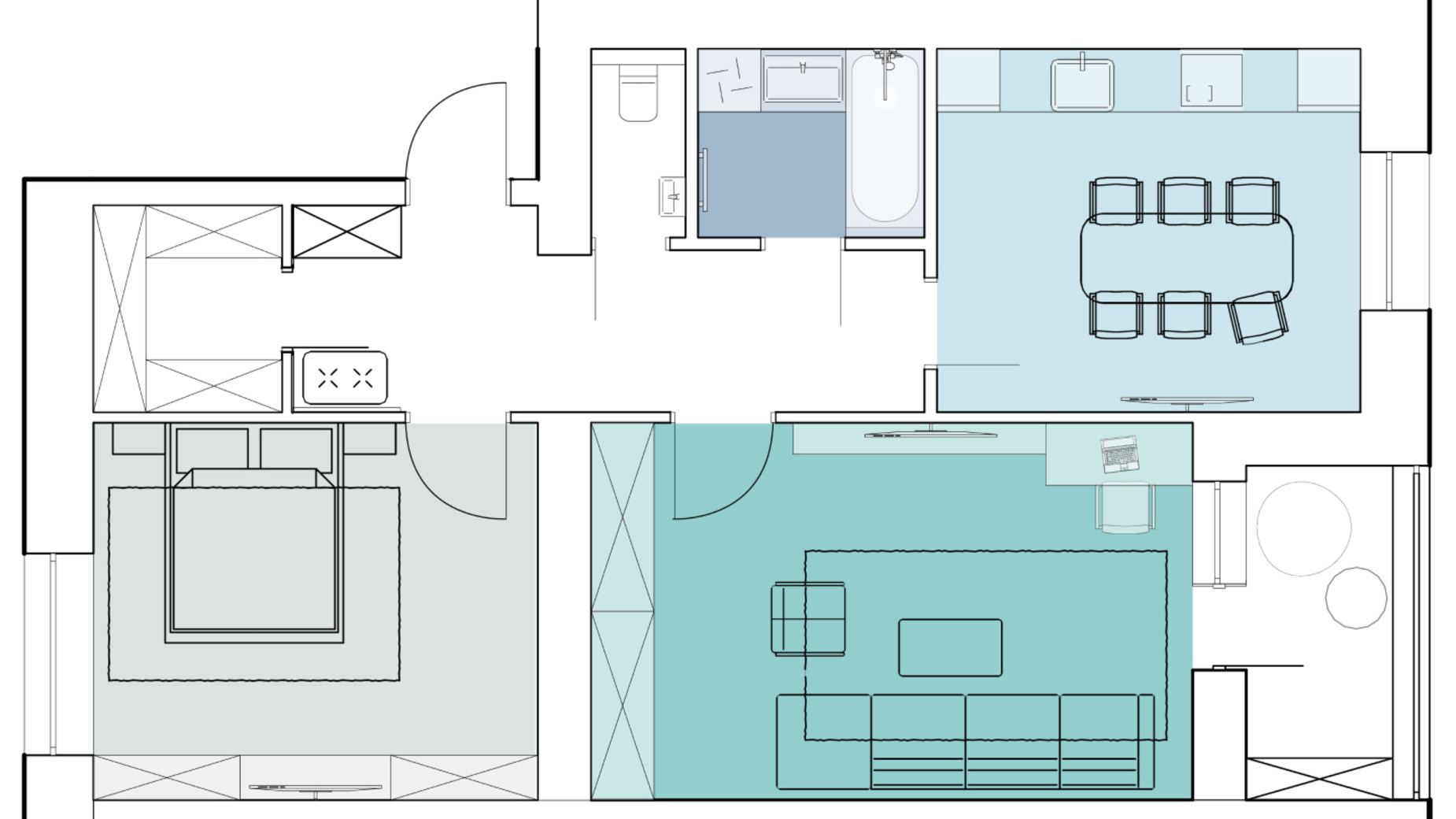 Планування 2-кімнатної квартири в ЖК Comfort House 71.2 м², фото 412544