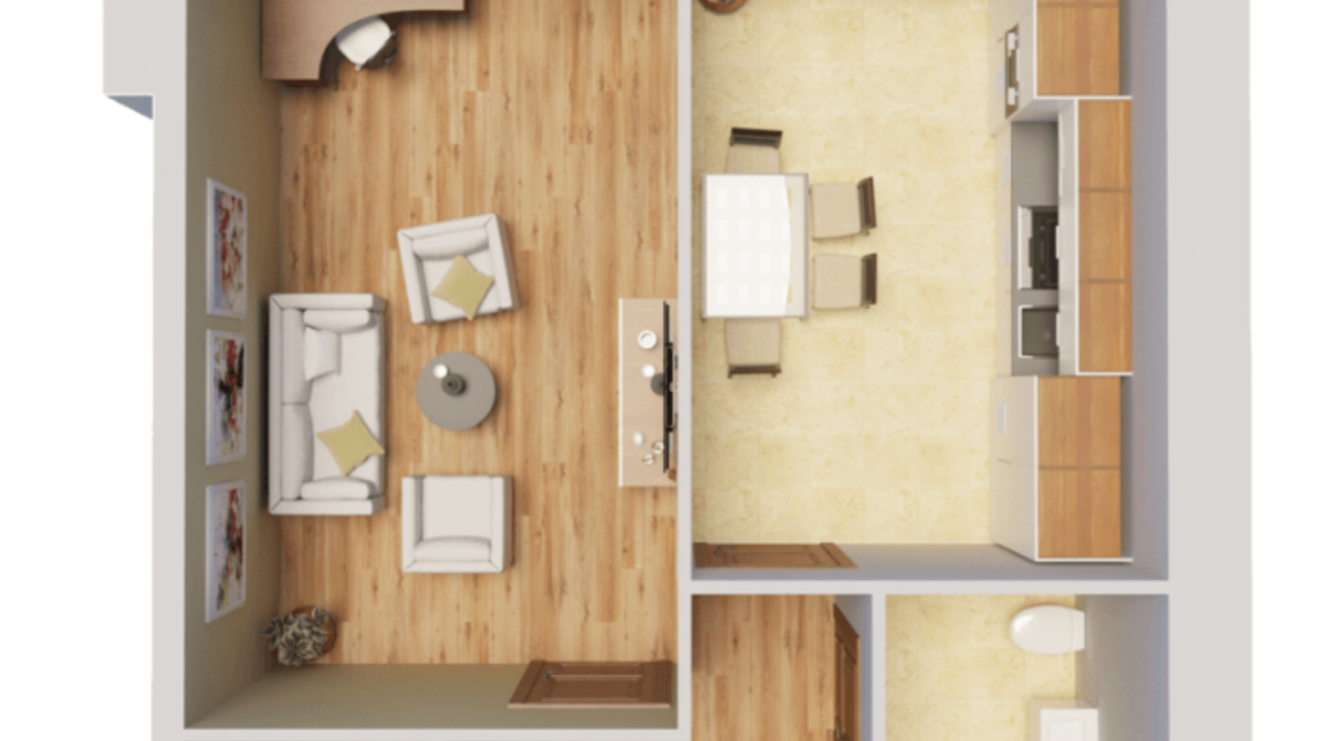 Планування 1-кімнатної квартири в ЖК Містечко Центральне 41 м², фото 412562