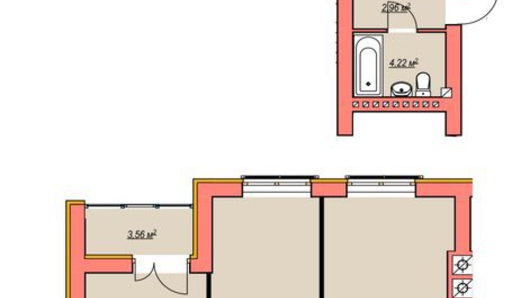 Планування багато­рівневої квартири в ЖК Агора 7 120.44 м², фото 413101