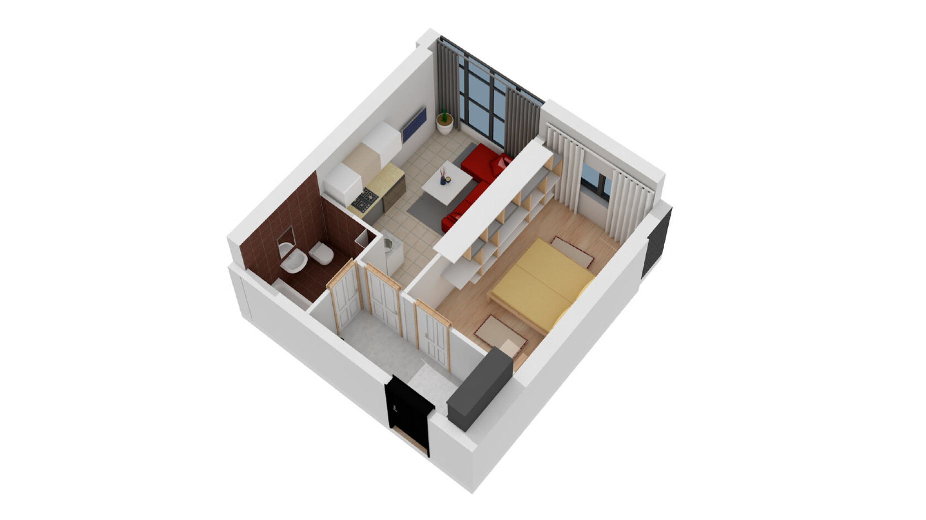 Планировка 1-комнатной квартиры в Клубная резиденция O'Club  43.06 м², фото 413312