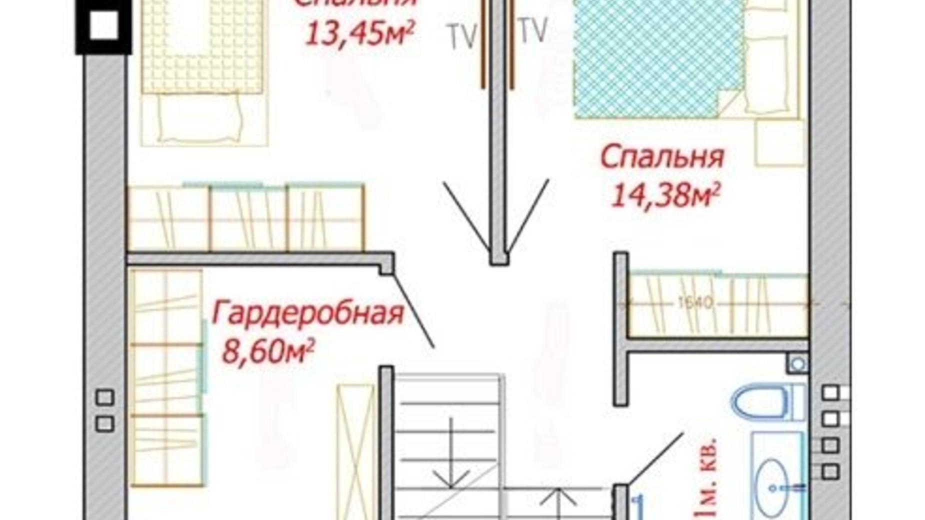 Планировка таунхауса в Танхаус Новая Конча-Заспа 132 м², фото 414073