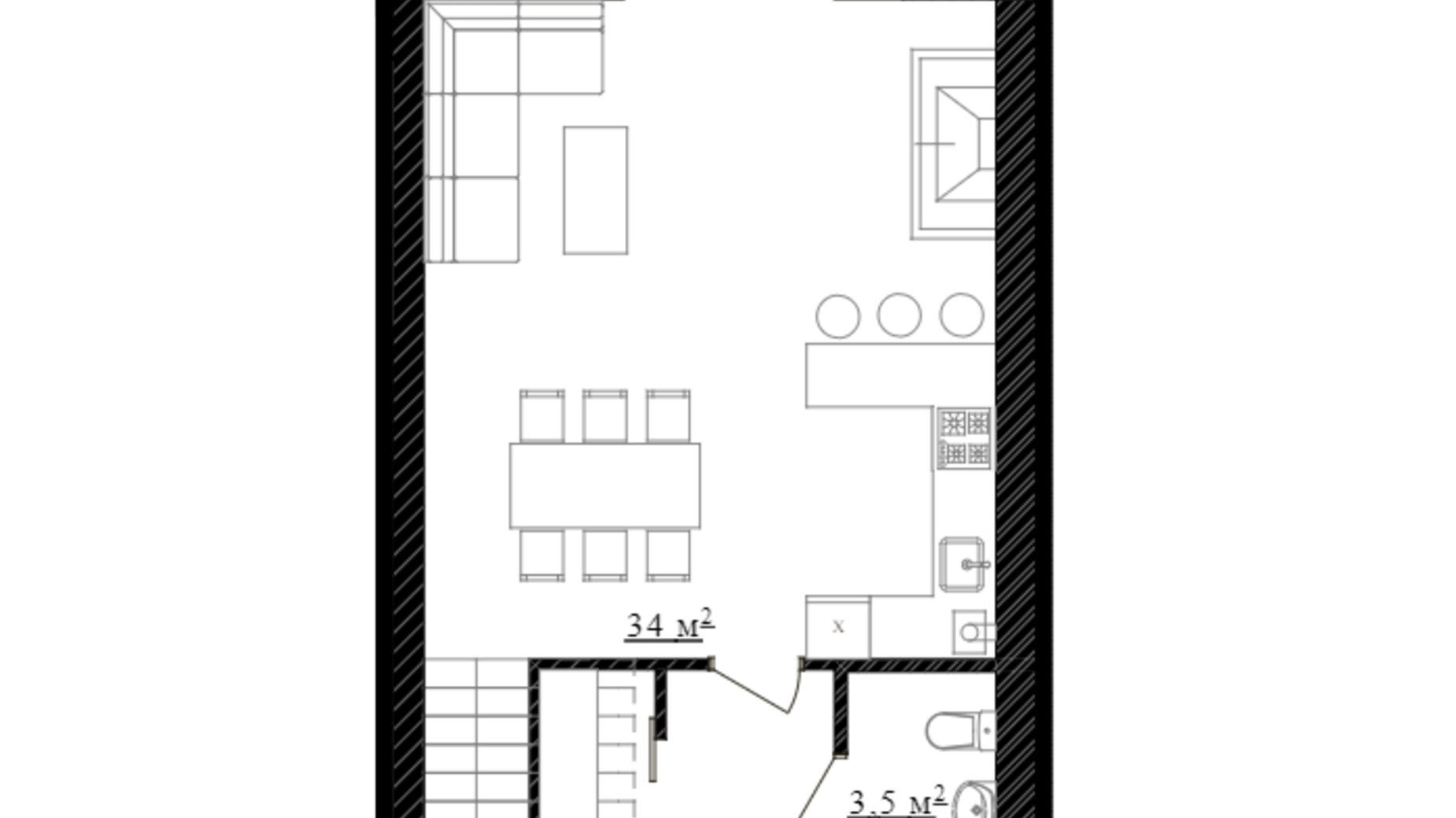 Планировка таунхауса в КГ Голландский квартал 91.6 м², фото 414080