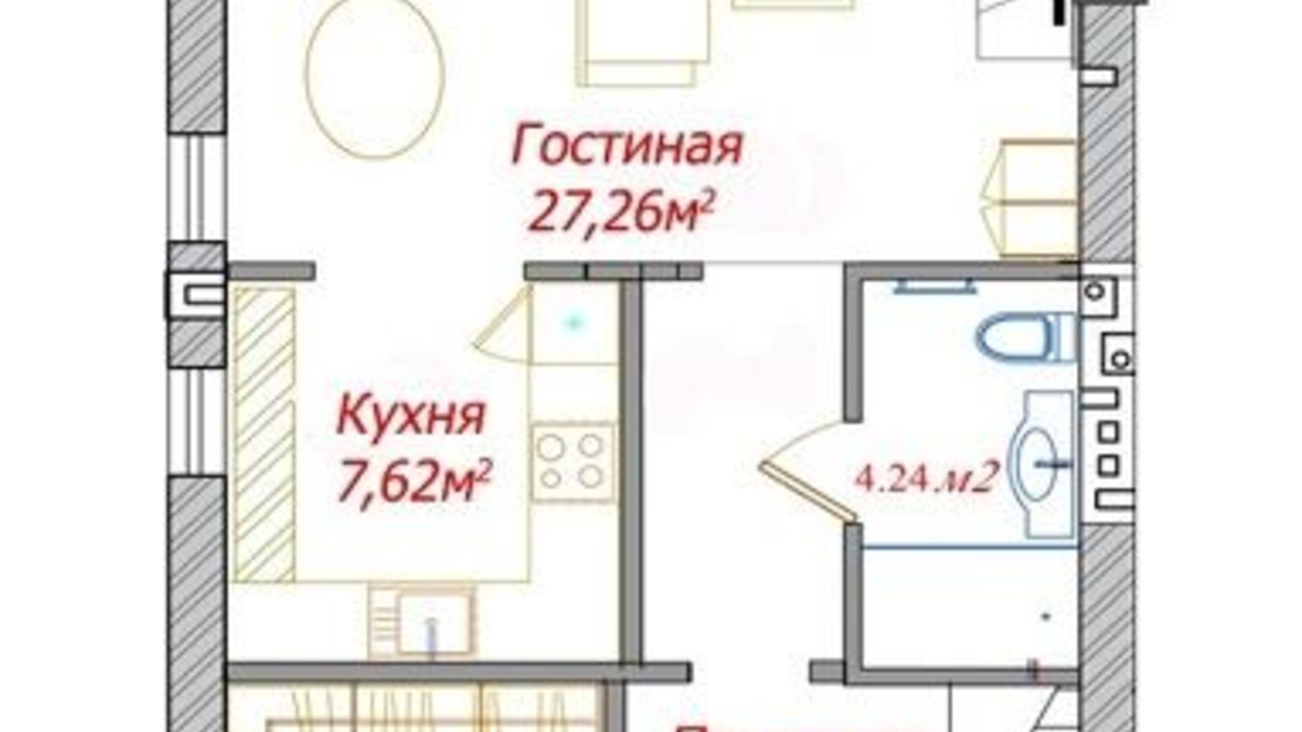 Планировка таунхауса в Танхаус Новая Конча-Заспа 185 м², фото 414344