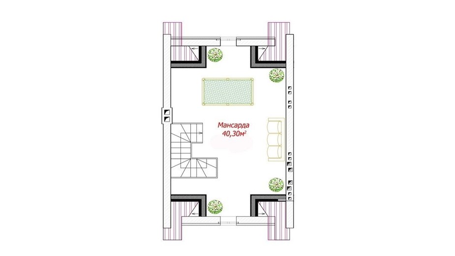 Планировка таунхауса в Танхаус Новая Конча-Заспа 140.3 м², фото 414383