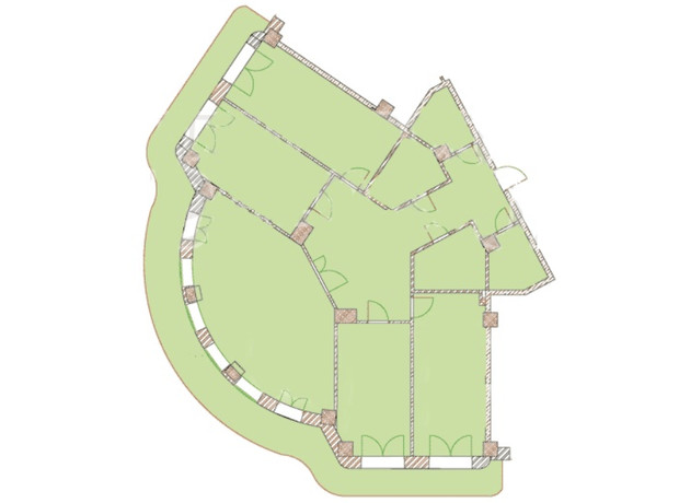 ЖК Наследие Дерибаса: планировка 1-комнатной квартиры 180.2 м²