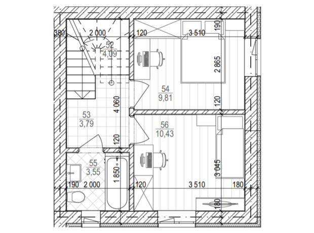 КГ Sofia Town 3: планировка 4-комнатной квартиры 95.34 м²