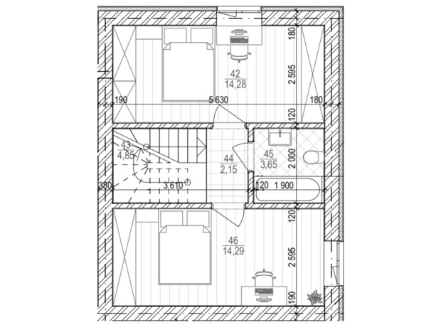 КМ Sofia Town 3: планування 4-кімнатної квартири 117.59 м²