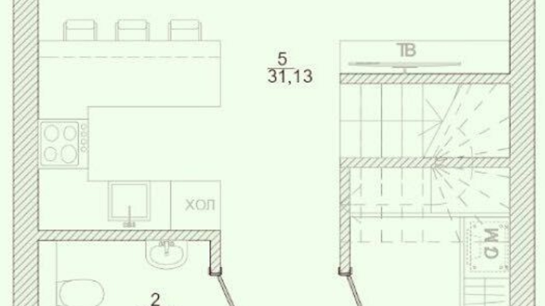 Планировка таунхауса в КГ Екохаус 90 м², фото 415643