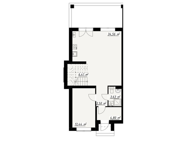 Дуплекс Карамель Сити: планировка 3-комнатной квартиры 127 м²