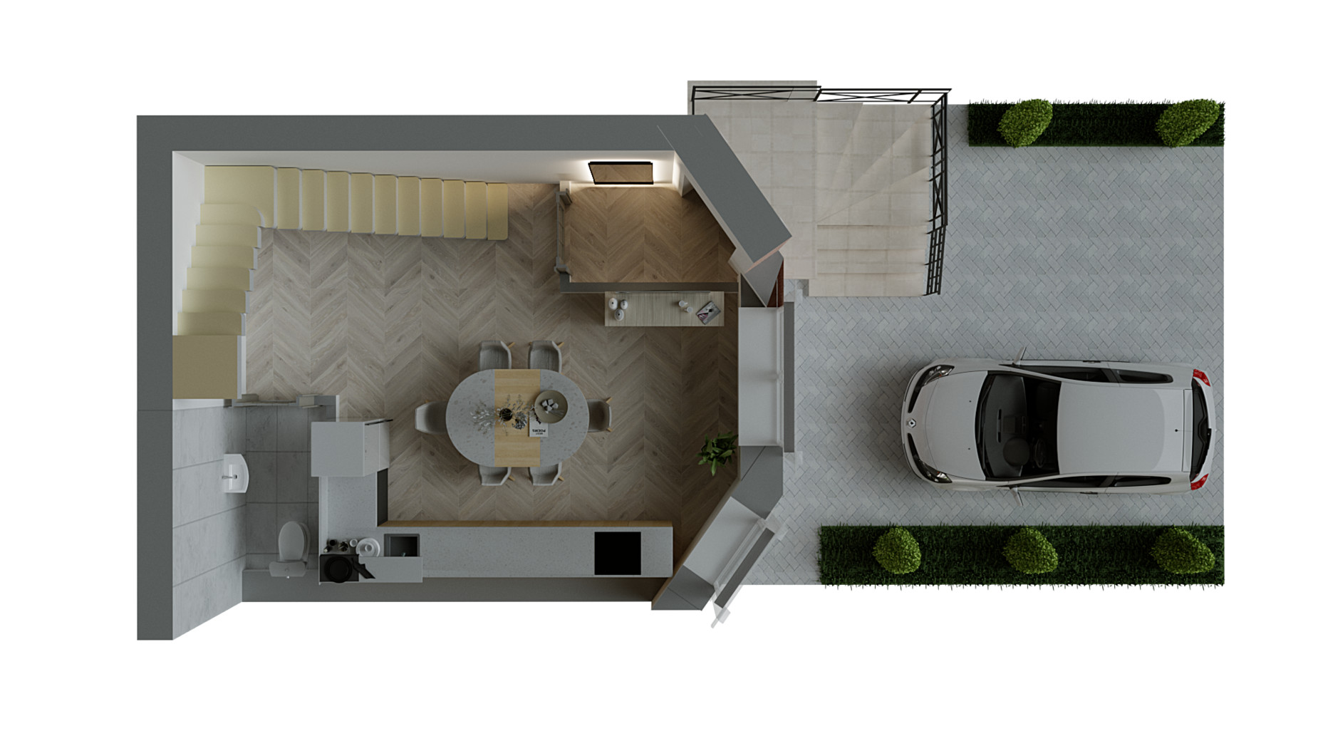 Планування багато­рівневої квартири в ЖК Трояндовий 51 м², фото 416527