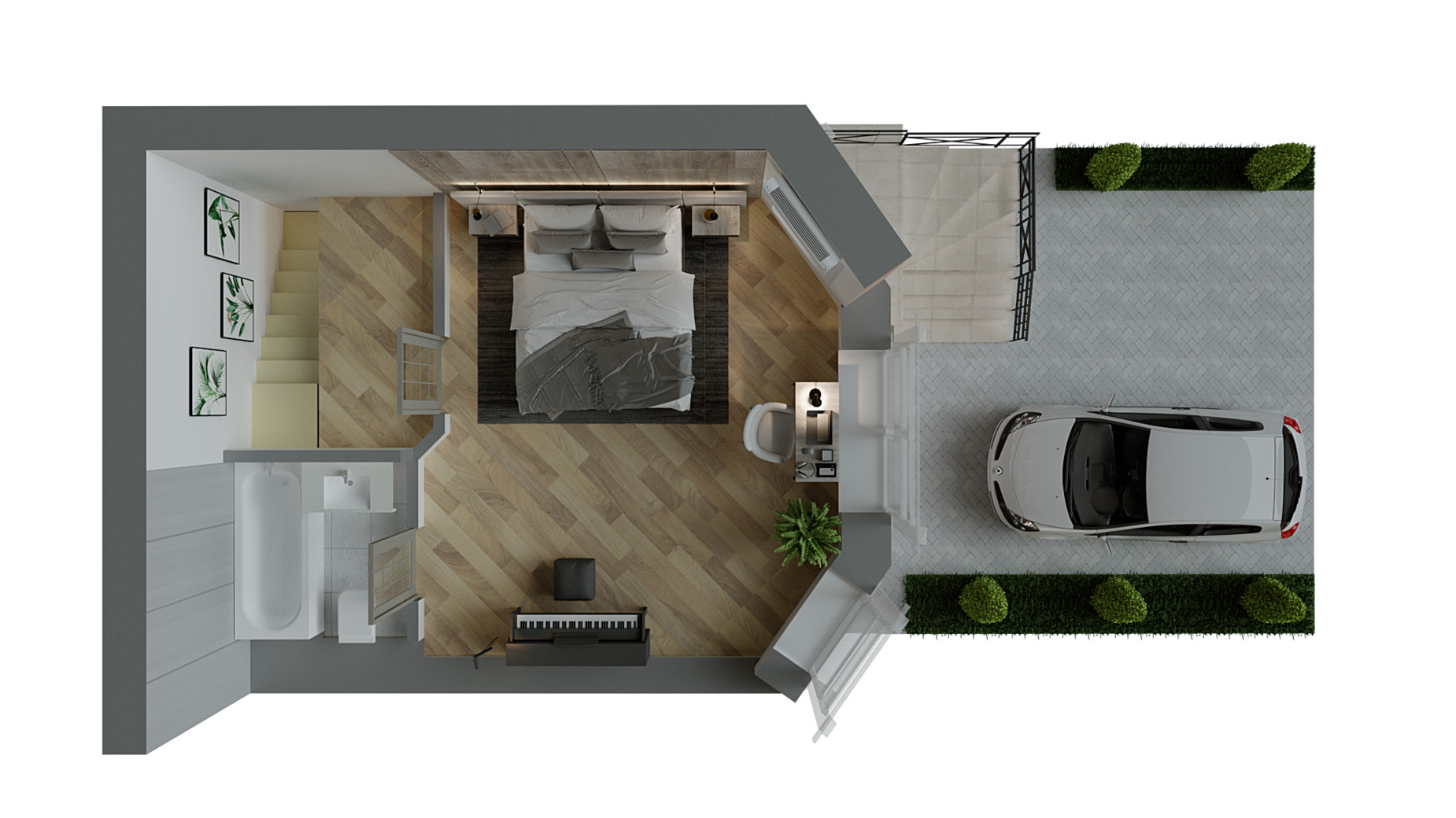 Планування багато­рівневої квартири в ЖК Трояндовий 51 м², фото 416528