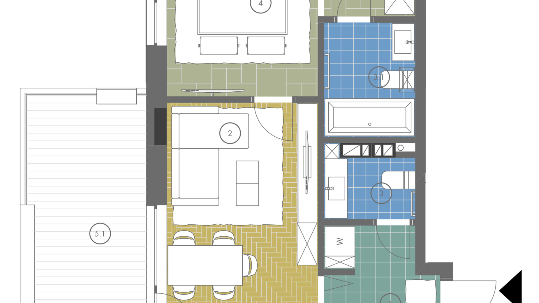 Планировка апартаментов в ЖК Gravity Park 45.11 м², фото 416586