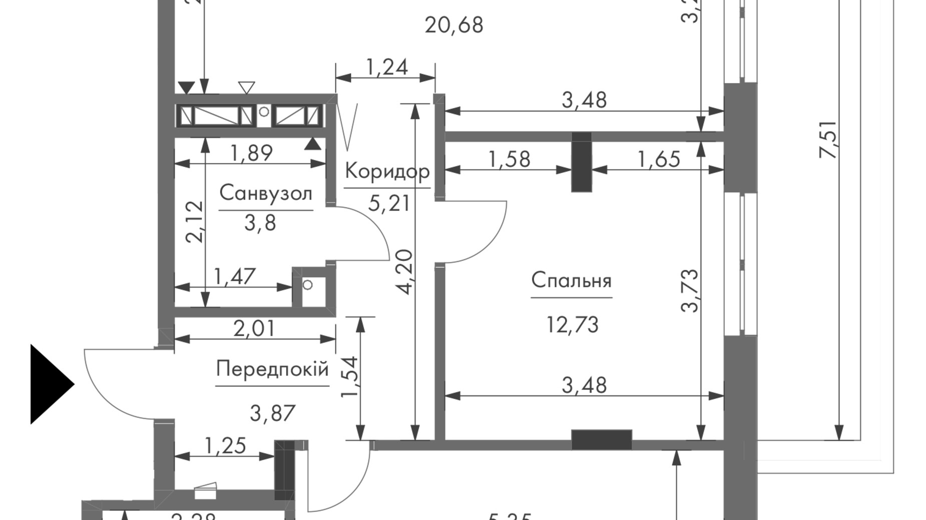 Планування апартаментів в ЖК Gravity Park 80.99 м², фото 416601