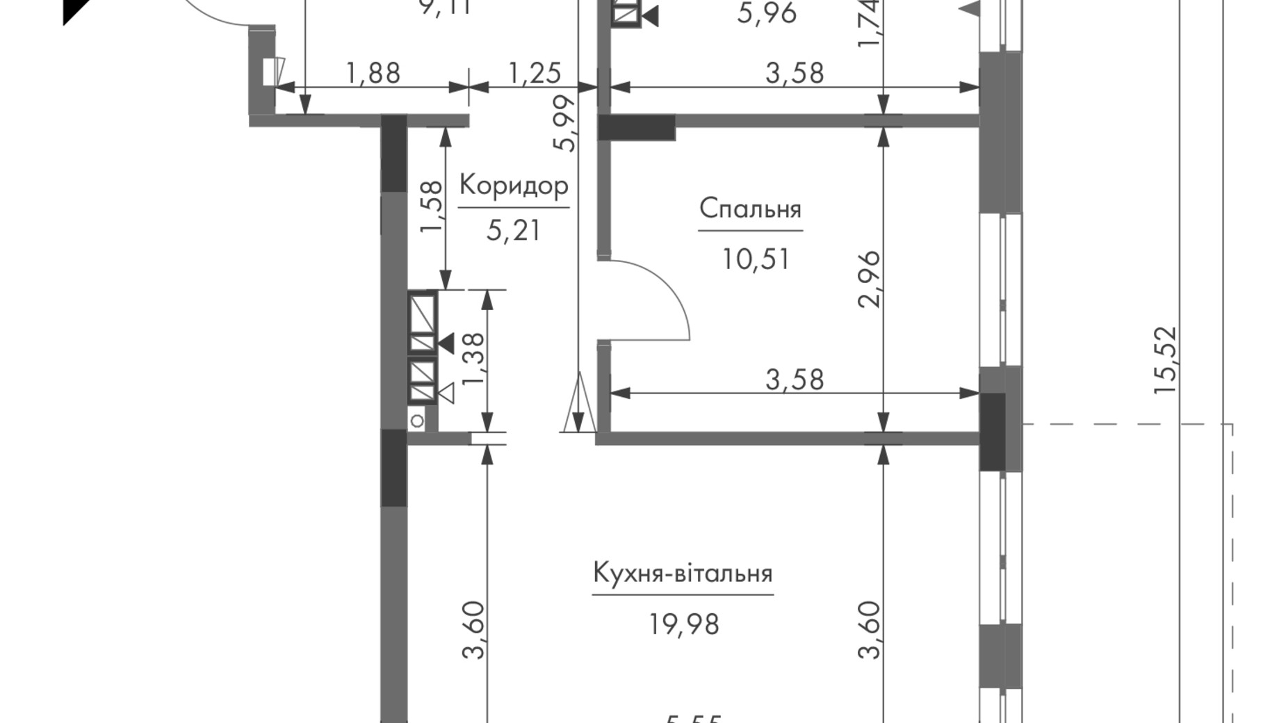 Планировка апартаментов в ЖК Gravity Park 73.12 м², фото 416607