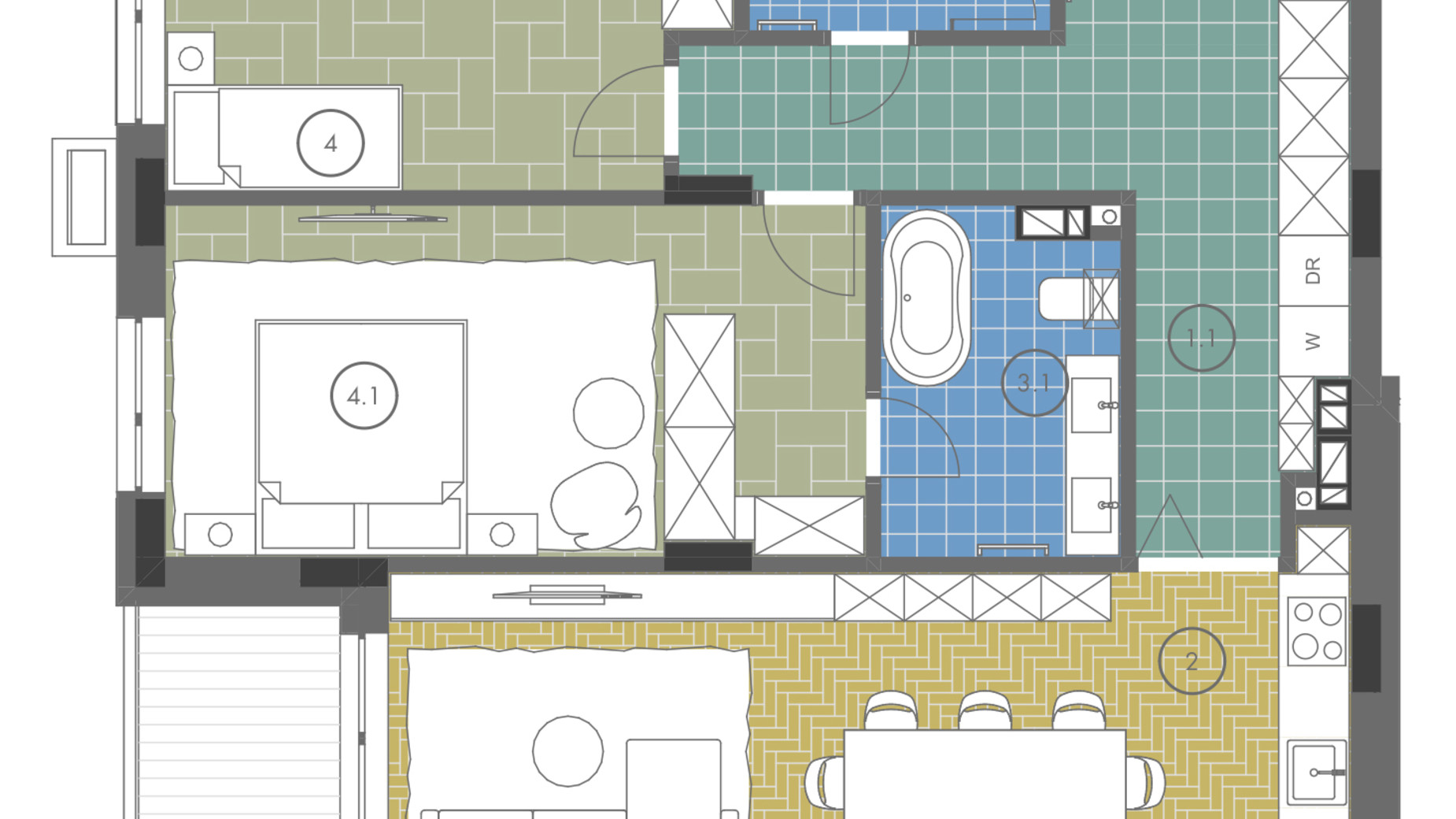 Планування апартаментів в ЖК Gravity Park 89.53 м², фото 416610