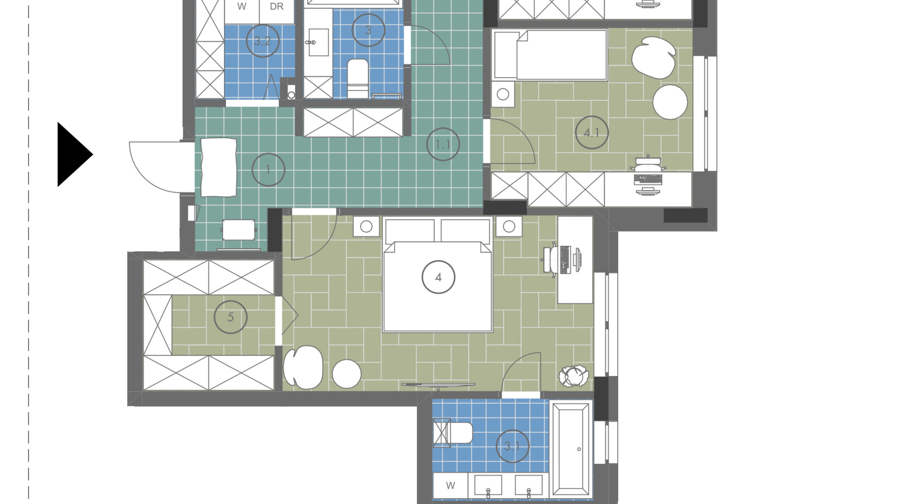 Планування апартаментів в ЖК Gravity Park 104.01 м², фото 416628