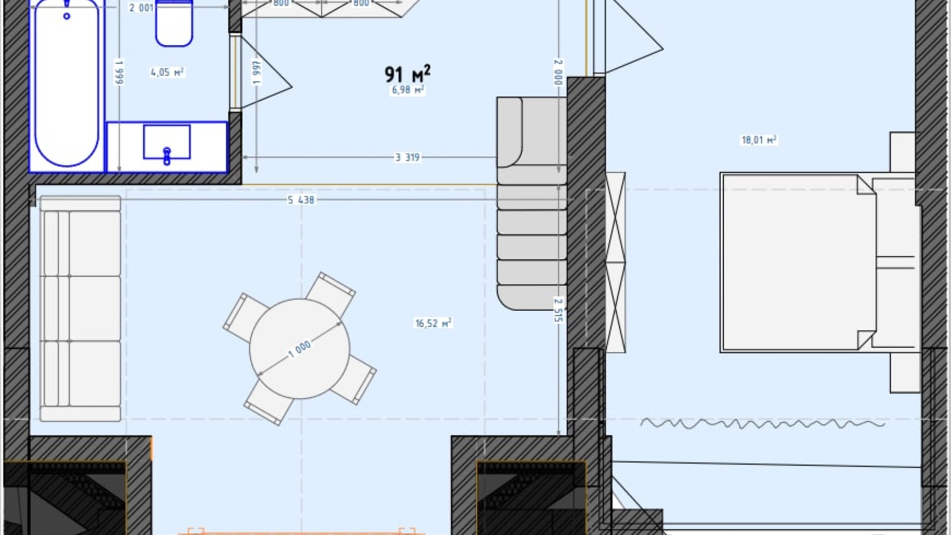 Планування багато­рівневої квартири в ЖК Трояндовий 91 м², фото 417500