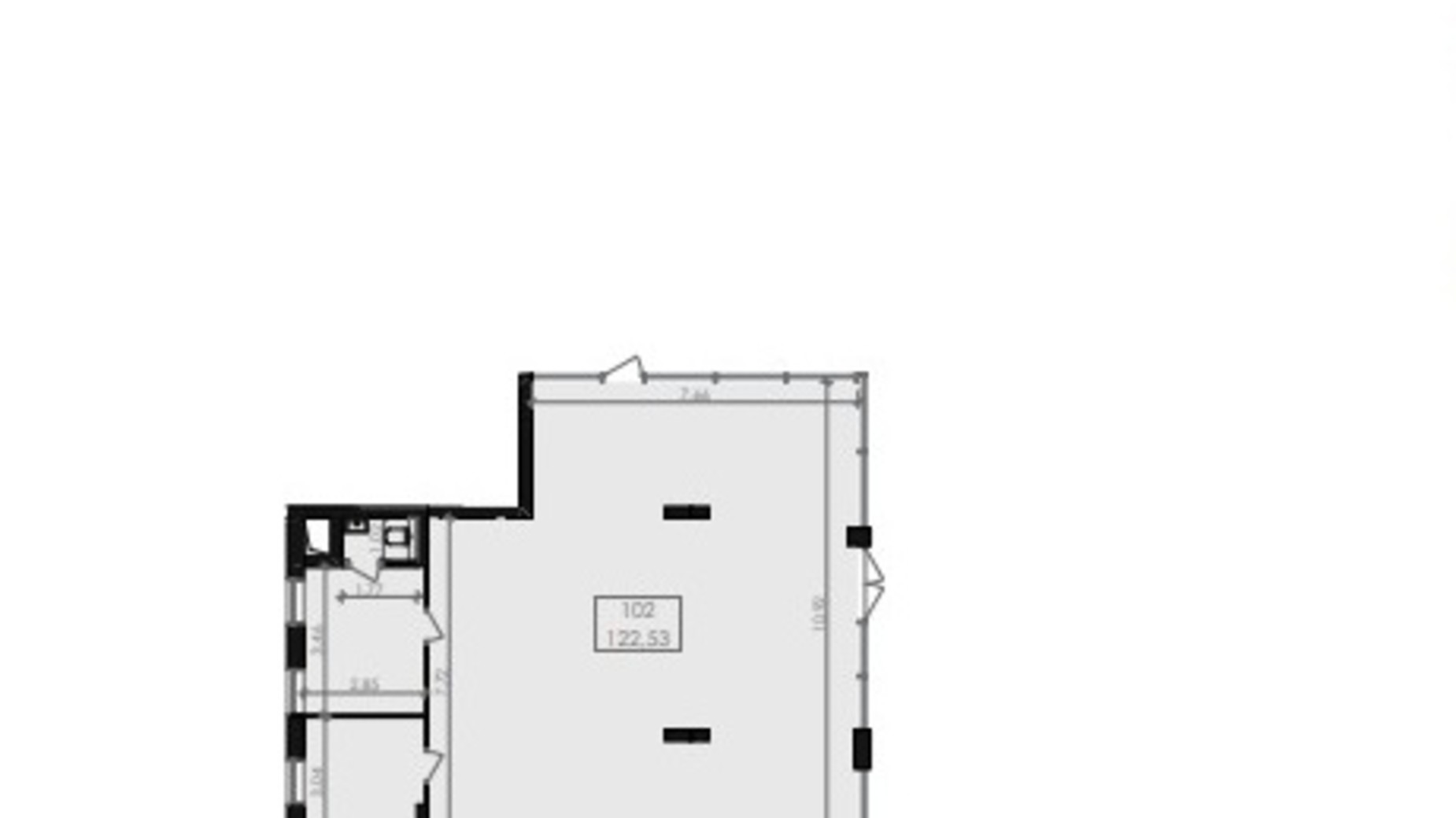 Планування приміщення в БЦ Sota Centre 122.53 м², фото 417538