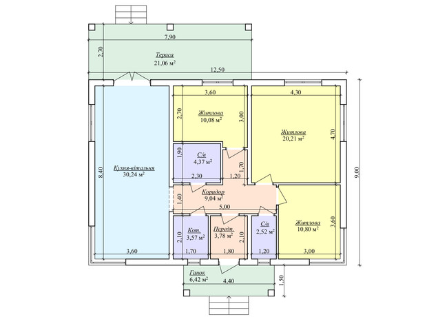 КМ Лісовий Масив: планування 3-кімнатної квартири 90 м²