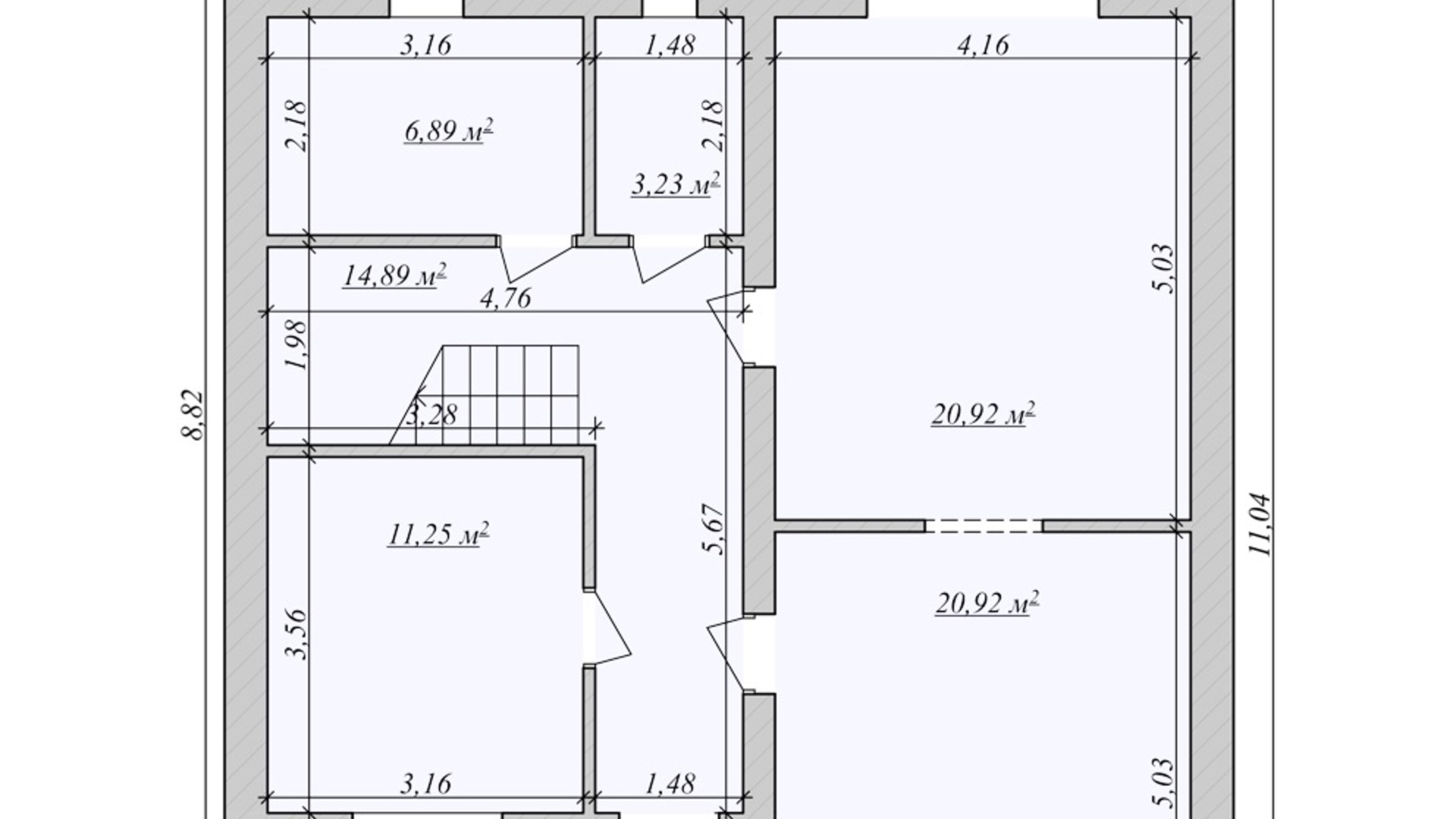 Планировка коттеджа в КГ Лесной Масив 170 м², фото 417989