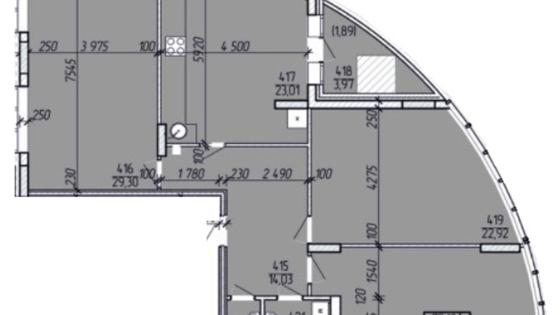 Планування 3-кімнатної квартири в ЖК Покровський 120.25 м², фото 418542