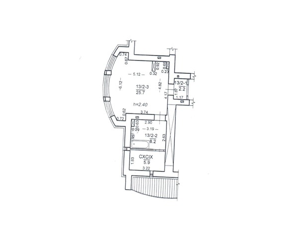 ЖК Чайка: планування приміщення 36.1 м²