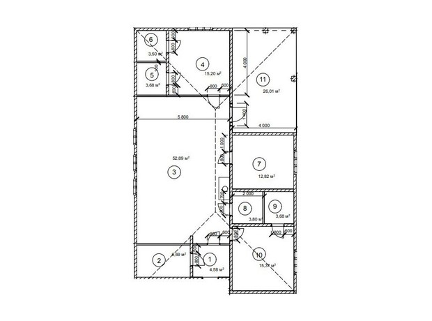 КМ Hygge Village: планування 3-кімнатної квартири 128 м²