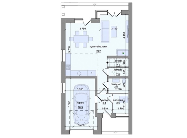 КГ Зубра Hills: планировка 3-комнатной квартиры 145 м²
