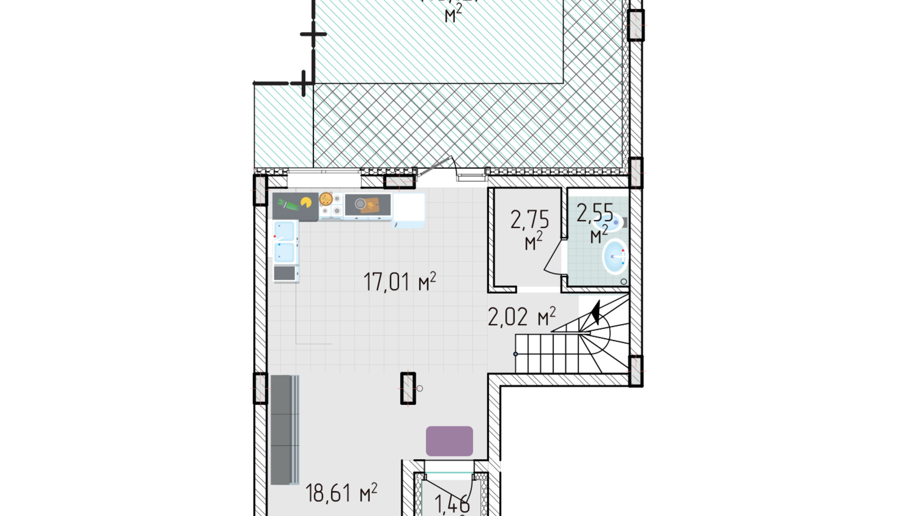 Планування таунхауса в Таунхаус Лавандовий 120.69 м², фото 419084