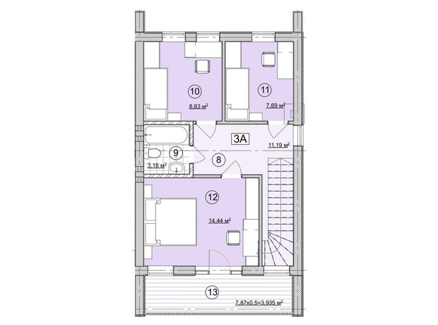 КМ Сучасні люди: планування 2-кімнатної квартири 96 м²