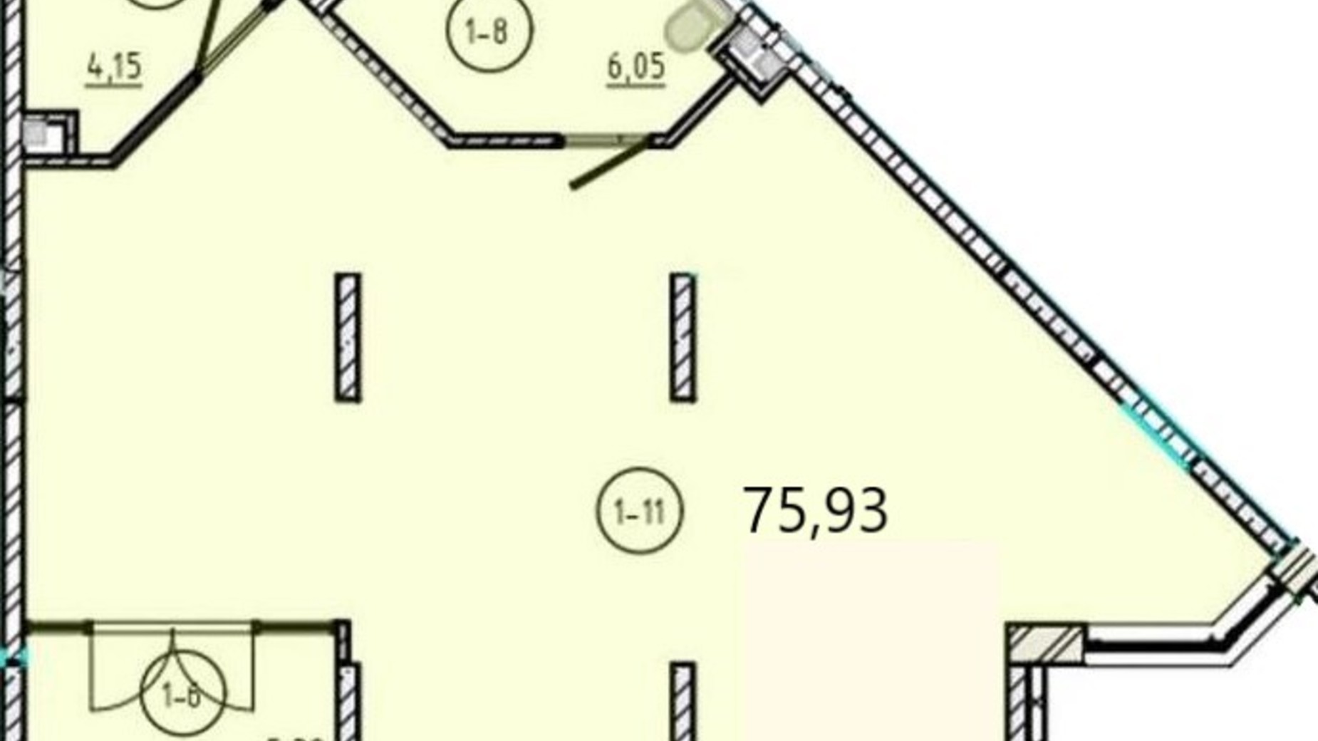 Планировка помещения в ЖК SunCity 75.93 м², фото 419121