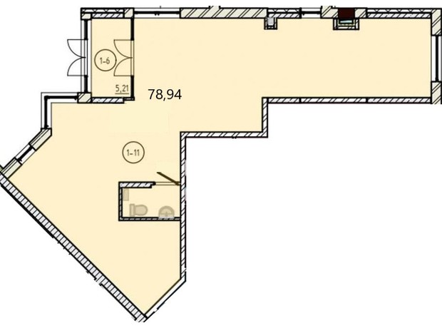 ЖК SunCity: планування приміщення 78.94 м²