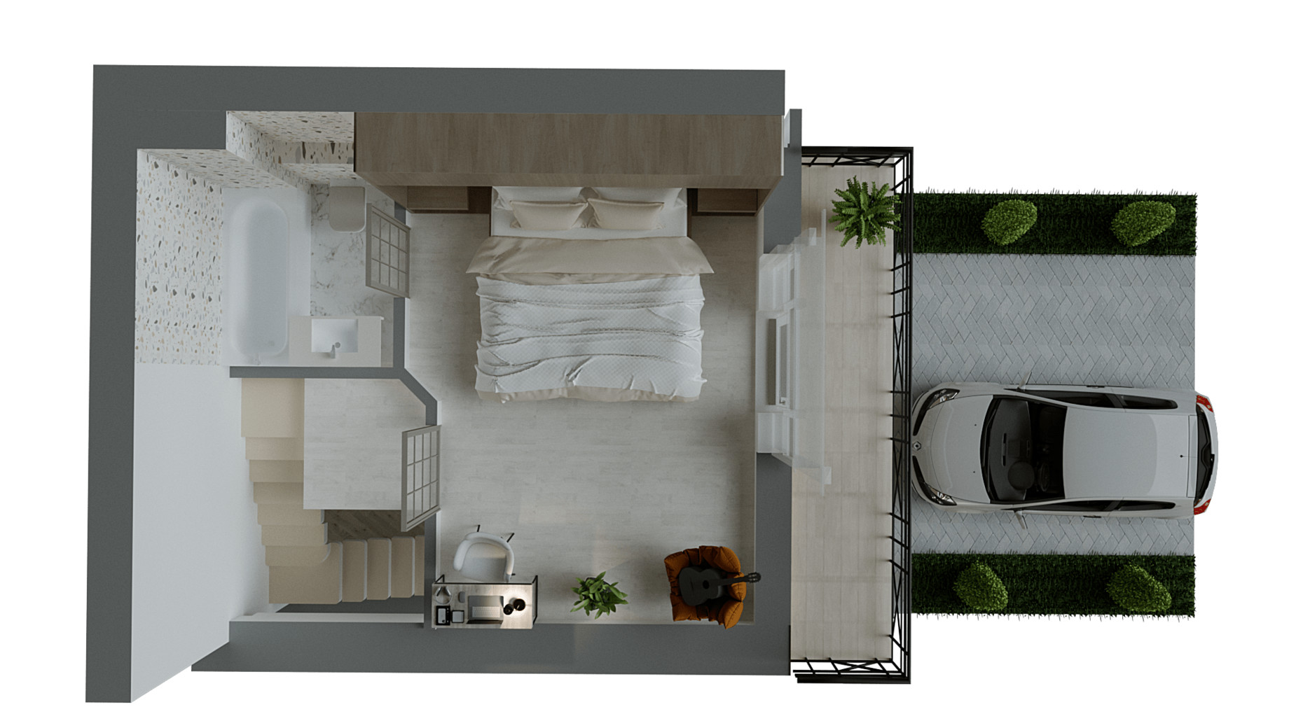 Планировка много­уровневой квартиры в ЖК Трояндовый 49 м², фото 419725