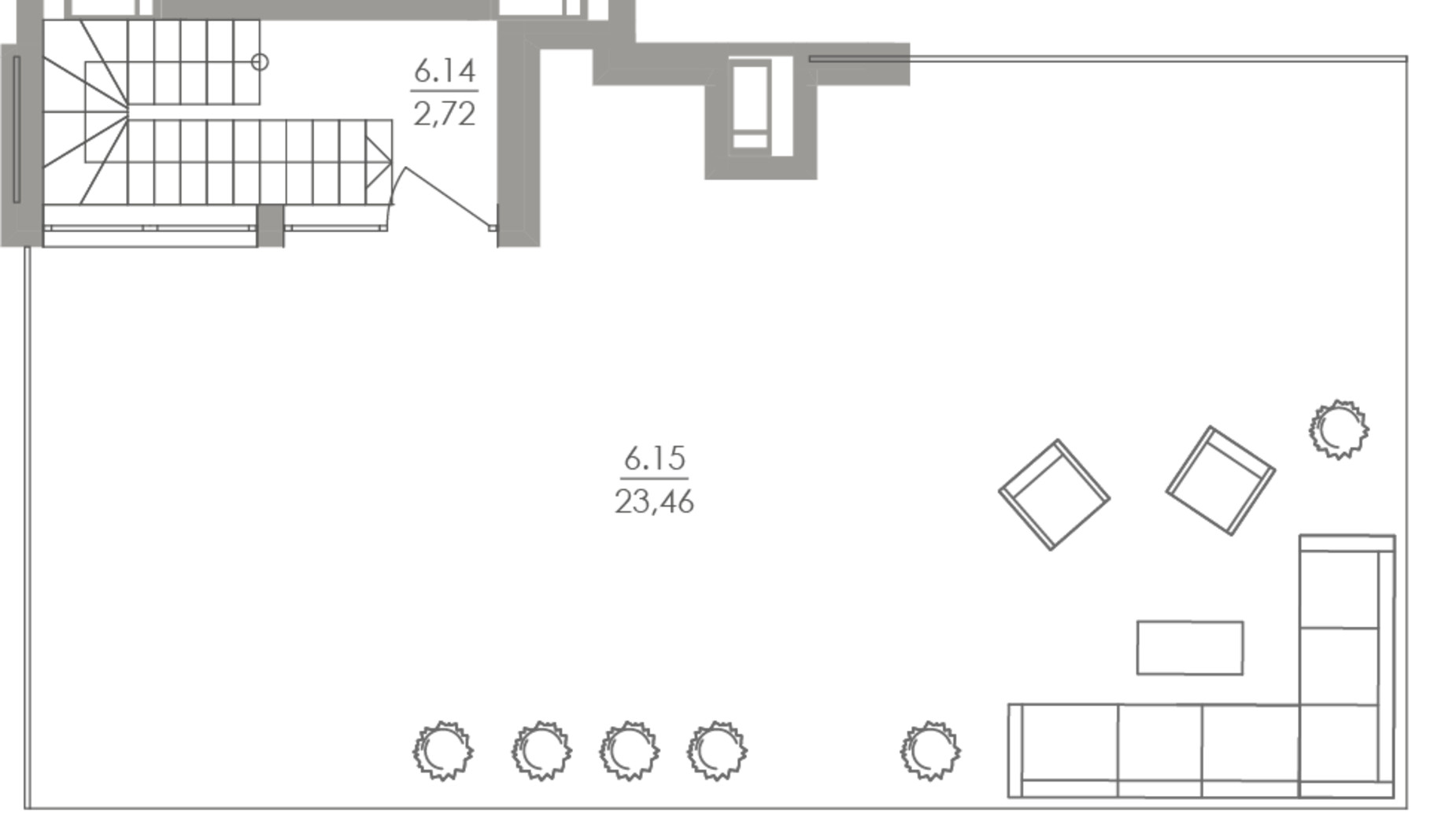 Планировка много­уровневой квартиры в ЖК Greenville на Печерске 103.9 м², фото 420976