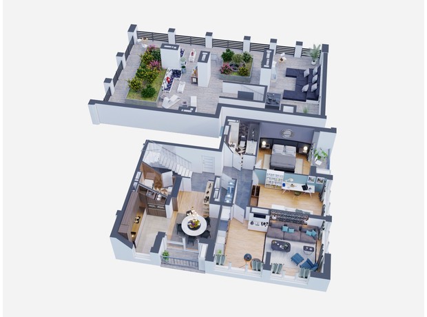 ЖК Greenville на Печерске: планировка 3-комнатной квартиры 163.1 м²
