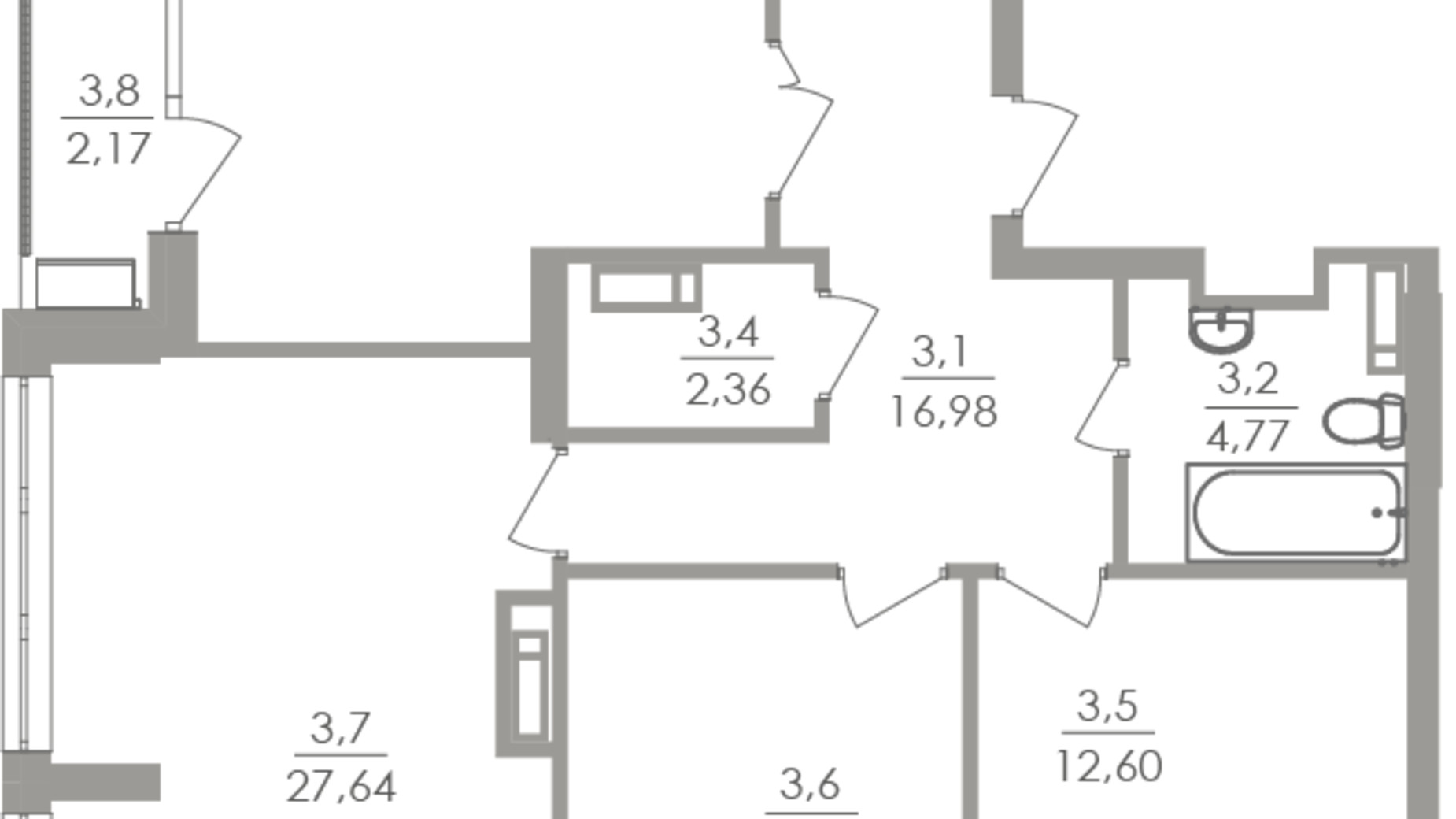 Планування багато­рівневої квартири в ЖК Greenville на Печерську 163.1 м², фото 420978