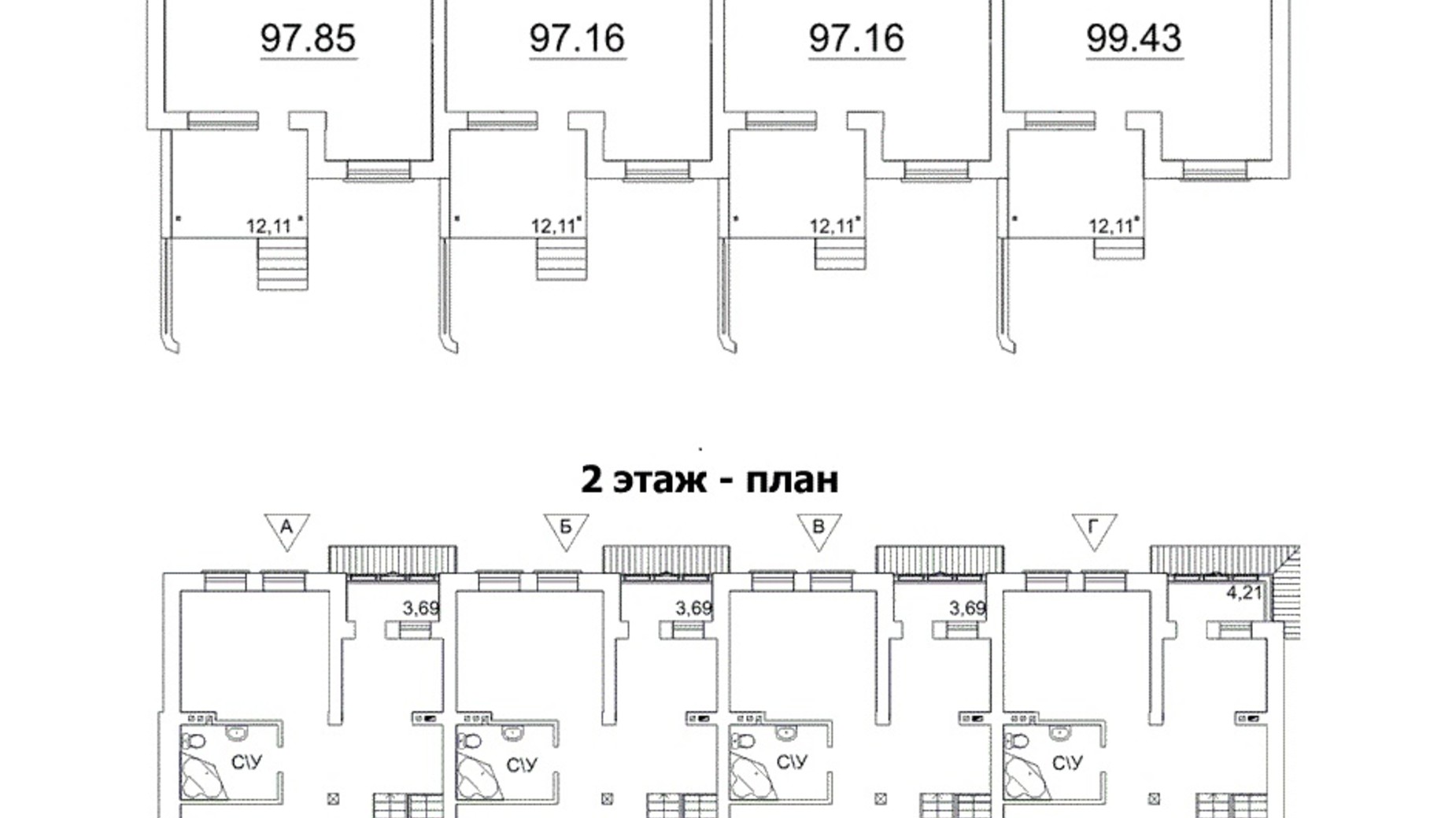 Планування багато­рівневої квартири в КМ Ариадна 162.6 м², фото 42113