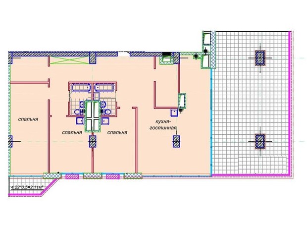 ЖК Миронова: свободная планировка квартиры 163.38 м² ЖК Миронова: свободная планировка квартиры 163.38 м²