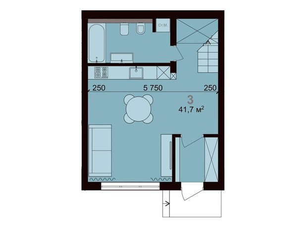 Таунхаус Living Place: планировка 2-комнатной квартиры 84.8 м²