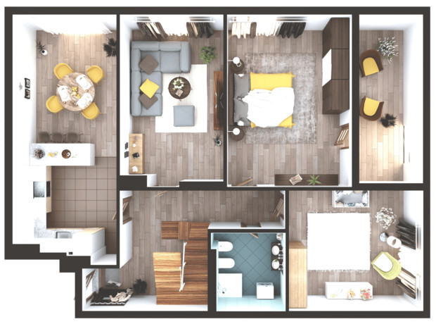 ЖК Greenville Park: планування 6-кімнатної квартири 304.3 м²