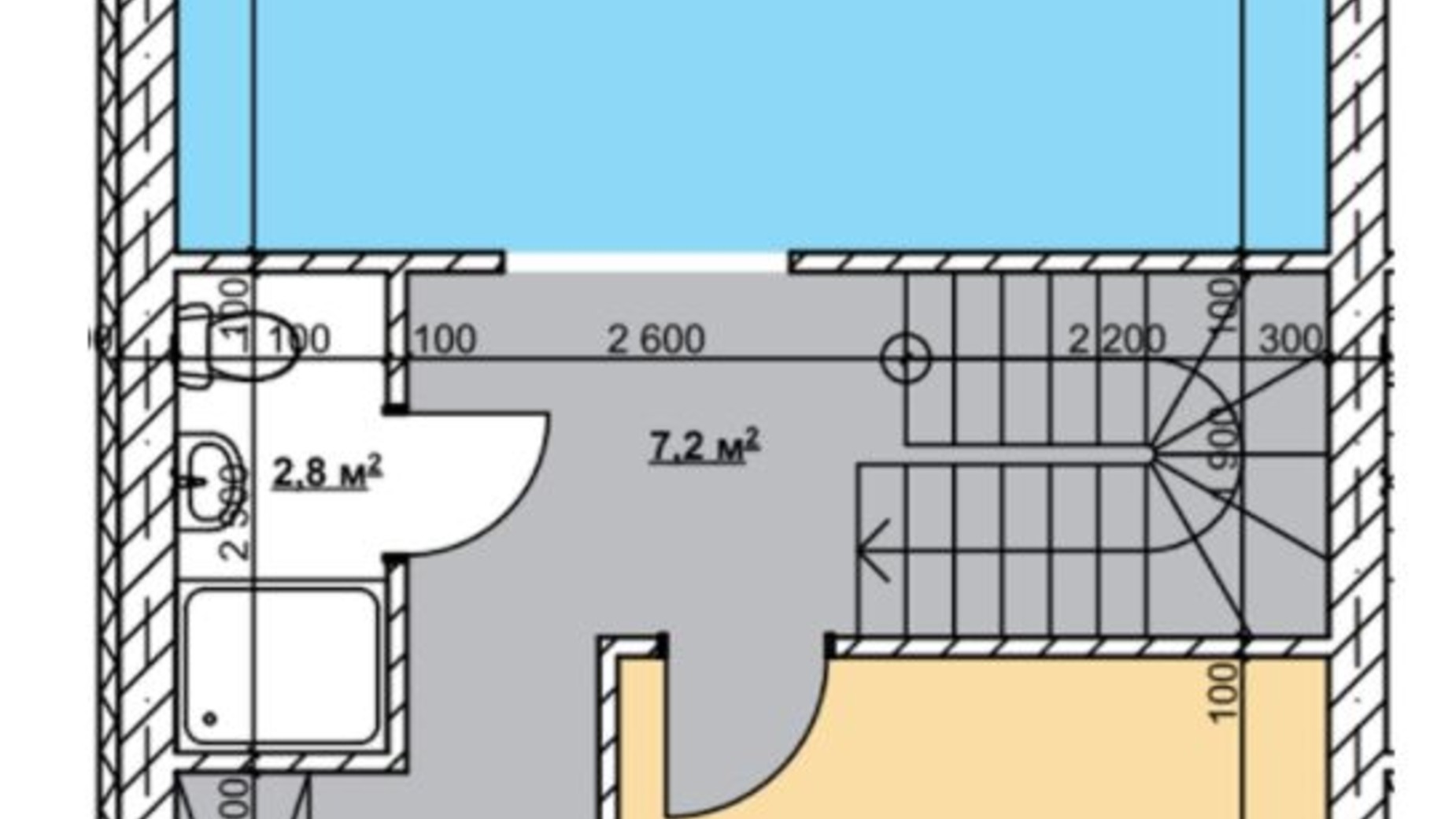 Планировка таунхауса в Таунхаус Гостомель Парк 120 м², фото 422409