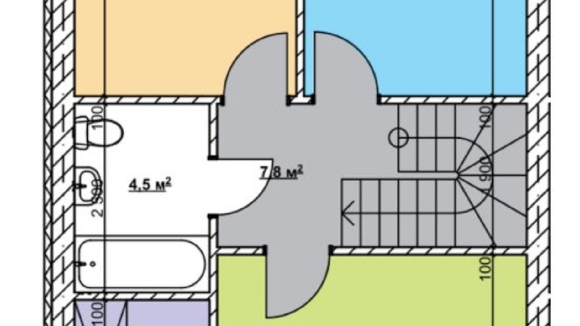 Планировка таунхауса в Таунхаус Гостомель Парк 91.8 м², фото 422551